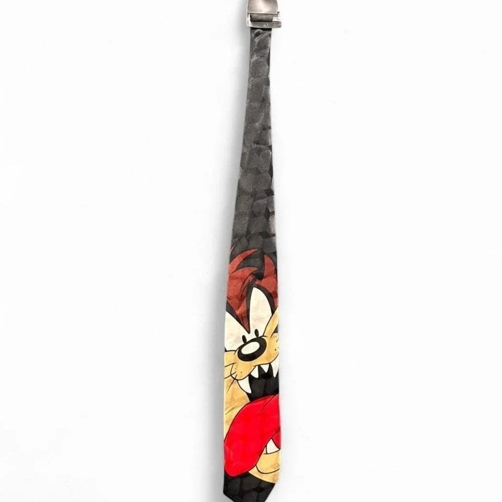 Men's vintage 1996 Looney Tunes Tasmanian Devil tie - black and red‎